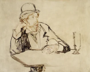 George Moore in einem Café